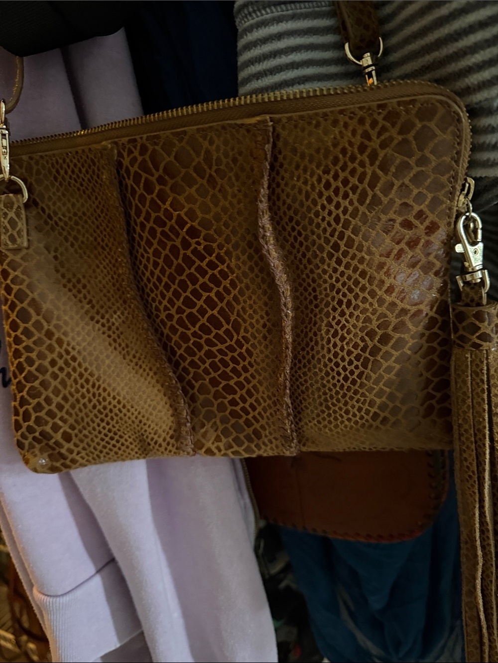 Brown Textured Crossbody Bag - Women Bags